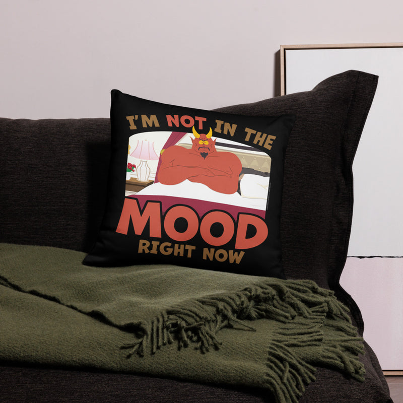 South Park Satan I'm Not In The Mood Throw Pillow White