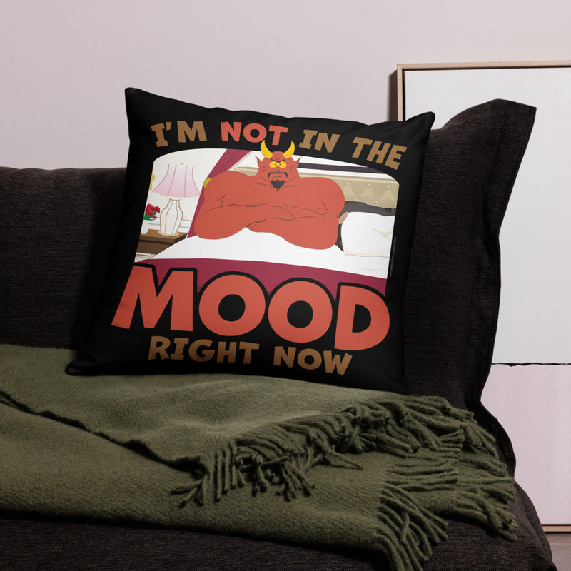 South Park Satan I'm Not In The Mood Throw Pillow White