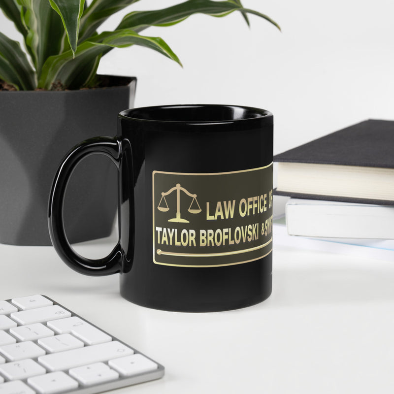South Park Law Office of Taylor Broflovski & Swift Black Glossy Mug