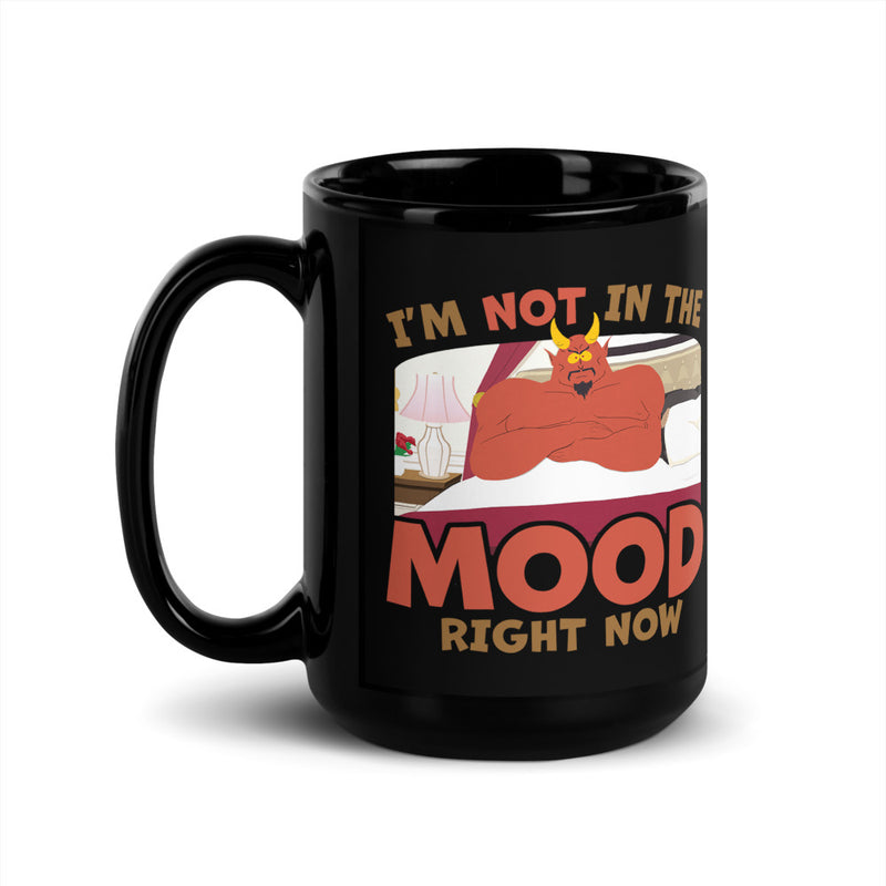 South Park Satan I'm Not In The Mood Black Glossy Mug