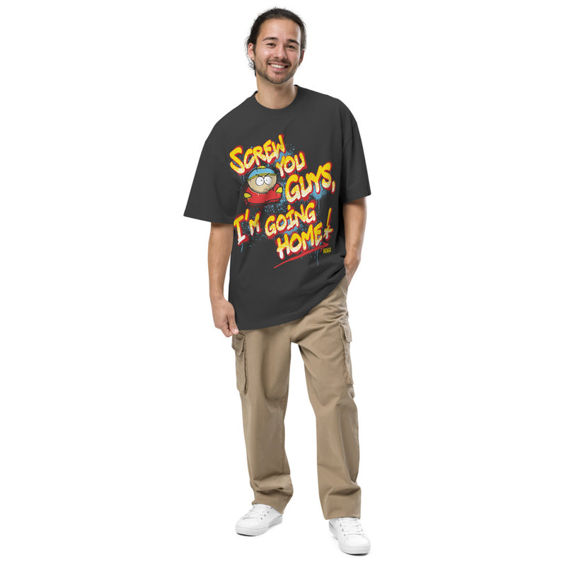 South Park Cartman Screw You Guys Graffiti Oversized T-Shirt