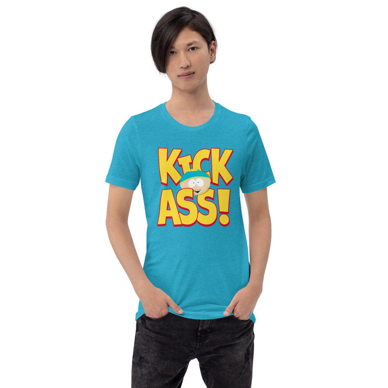 South Park Cartman Kick Ass! Unisex T-Shirt Heather Aqua