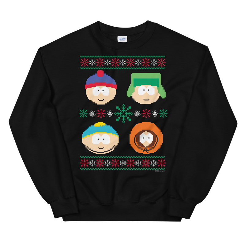 South Park Charakter-Ferien-Fleece-Sweatshirt mit Rundhalsausschnitt