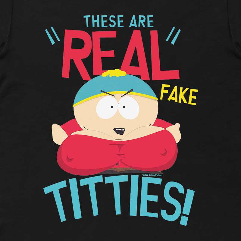 South Park Cartman Real Fake Adult Short Sleeve T-Shirt