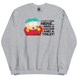 South Park Cartman Magazine and a Toilet Fleece Crewneck Sweatshirt