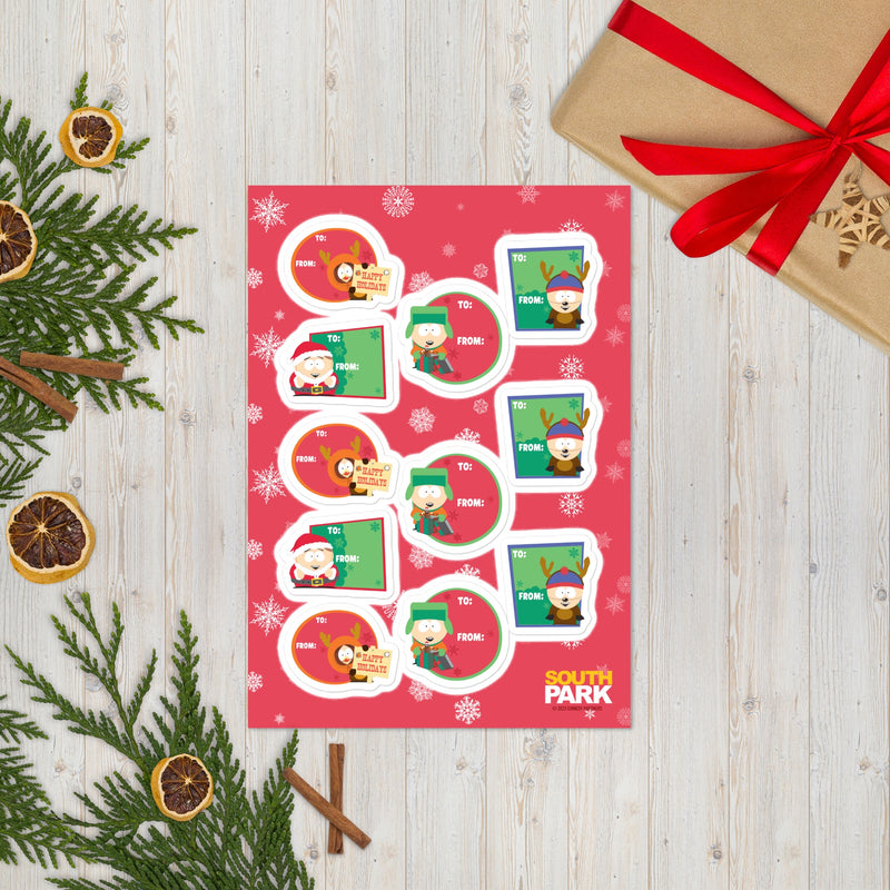 South Park Holiday Gift Label Sticker Sheet