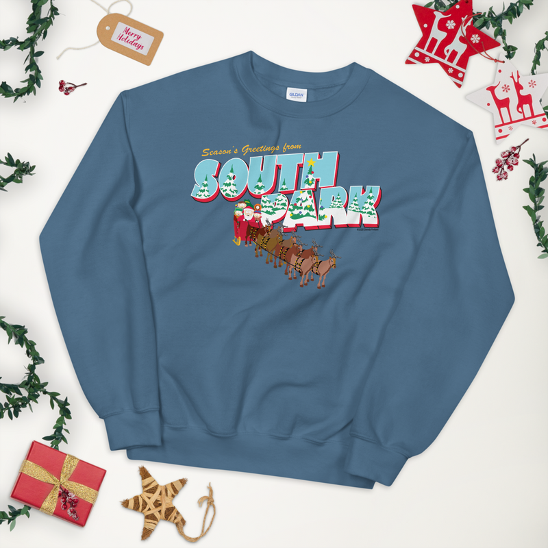 South Park Season's Greetings Holiday Fleece Crewneck Sweatshirt
